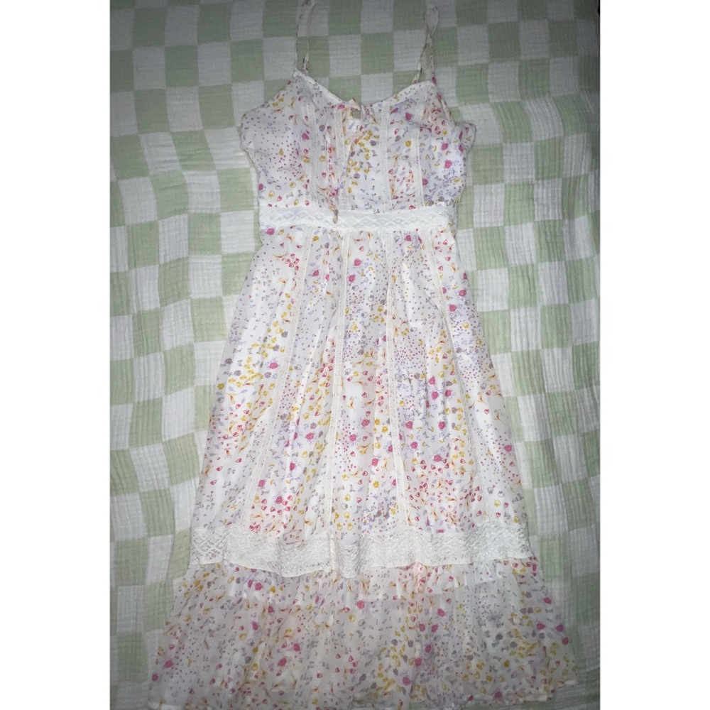 Jessica Simpson Floral Maxi Dress - White with Multicolor Accents